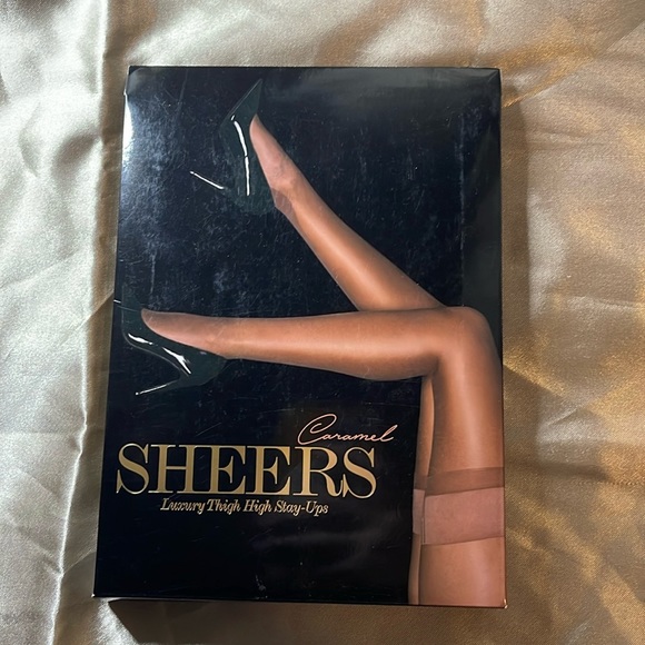 Honey Birdette Accessories - Honey Birdette Caramel Sheers Thigh High Stockings